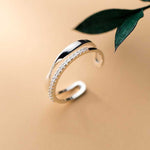 Silver Double Lines Vintage Resizable RingRing