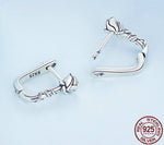 Rose Vine U-shaped Ear Buckles 925 Sterling Silver EarringsEarrings