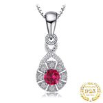Infinity Ruby 925 Sterling Silver Halo Pendant Necklace for Woman0