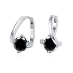 925 Sterling Silver 1 Carat Twist Diamond Stud EarringsEarringsColorblack
