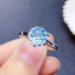 Simple Elegant Blue Topaz Ring