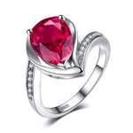 4.9ct Ruby Water Drop Pear Silver RingRing6