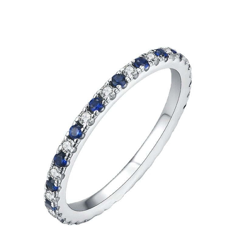 Sapphire Moissanite 925 Sterling Silver Wedding Ring0