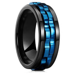 Titanium Steel Rotating Fidget Ring For MenMen's Ring9Black Blue