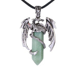 Dragon Necklace Natural Gem Stone Crystal PendantNecklaceAventurine Necklace