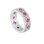 Shiny Ruby 925 Sterling Silver Band RingRing5