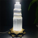 6-20cm Natural Selenite Lamp White Crystal Home Decor CollectionA3 15-16CM