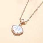 925 Sterling Silver Puka Shell Pendant NecklaceNecklacestyle 2 rose gold45cm