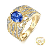 Oval 1.7c Sapphire 925 Sterling Silver Gold Plated RingRing5