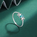 Creative Sapphire Moon Full Diamond Ring