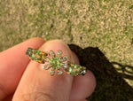 Peridot Sunflower Resizable Silver RingRing