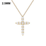 Moissanite Cross Pendant Necklace 925 Sterling SilverNecklace2.5MM Gold