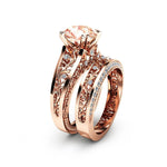 Rose Gold Plated Champagne Gem 2 Stack RingsRing