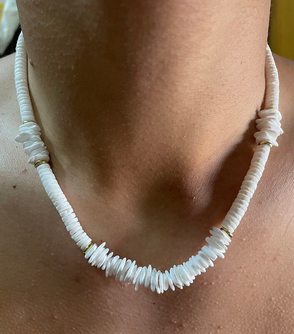 Boho Irregular Puka Shell NecklaceNecklace