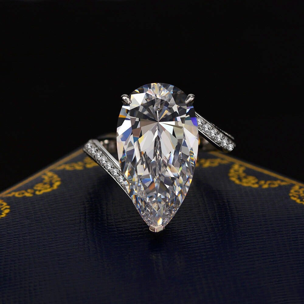 Pear-Cut Diamond 925 Sterling Silver RingRing
