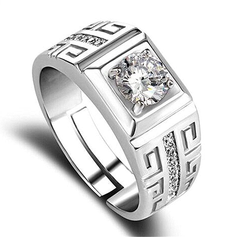 Adjustable Diamond Crystal Ring for MenRing