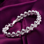 Fine Braided Beads Silver Chain BraceletBracelet