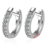 Diamond Little Hoop EarringsEarringsC Silver