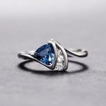 Blue Wave Triangle Cubic Zirconia Aquamarine Ring