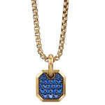 18K Yellow Gold Pave Sapphire Amulet NecklaceNecklace