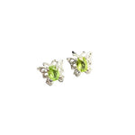 Butterfly Peridot Silver Stud EarringsEarrings