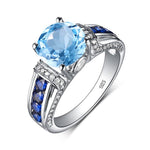 Sapphire and Blue Topaz 925 Sterling Silver RingRing5