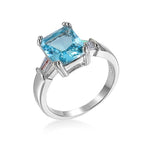 Simplicity Aquamarine Ring6Blue