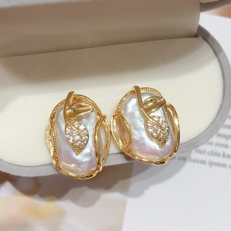 Big Baroque Pearl 18K Gold Plated Jewelry SetJewelry Set