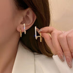 Geometric Moissanite Ear Cuff Stud EarringsEarringsYellow Gold