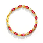 Ruby, Emerald, Diamond and Multicolor Gemstones Gold Plated BraceletsBraceletRuby
