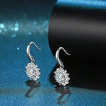 Diamond Snowflake Drop Earrings - 925 Sterling SilverEarrings