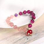 Natural Strawberry Crystal/Amethyst/Rose Red Tiger Eye Beads BraceletBracelet