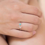 Turquoise Cuff Ring - 925 Sterling SilverRing