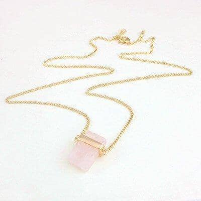 Artilady rose quartz pendant necklaceNecklace
