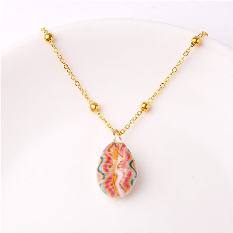 Boho Shell Necklace Sea Shell Chain Pendant NecklaceNecklace32 about 2.3cm