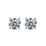 Real Geometric Diamond Stud Earrings - 925 Sterling SilverEarrings