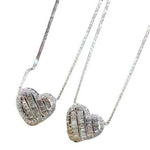Lovers Heart Diamond Pendant - 925 Sterling SilverNecklace