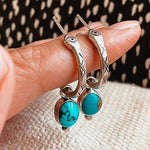 Snake Hoops Huggie Turquoise Dangle EarringsEarrings