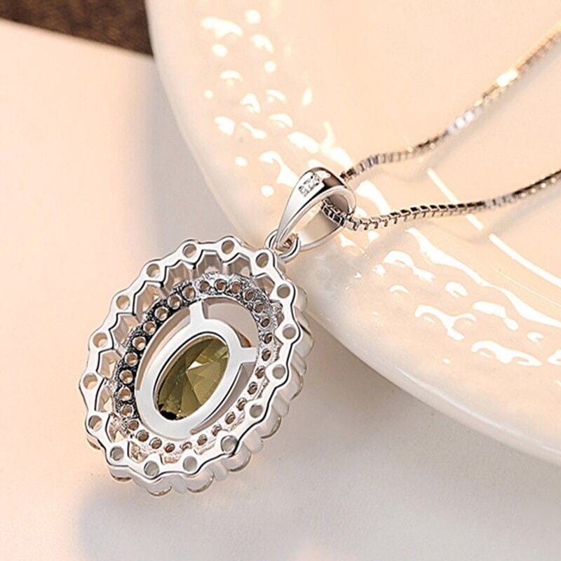 Luxury 6*8mm Peridot Pendant Necklace - S925 Solid SilverNecklace