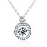 Round Moissanite Diamond Pendant Necklace - 925 Sterling SilverNecklace