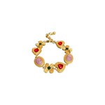Medieval Rhinestone Flower Heart Jewelry SetNecklace