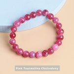 Natural Stone BraceletBraceletDark Pink Chalcedony