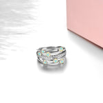 Classic Design Multiple Natural Opal Ring - 925 Sterling SilverRing