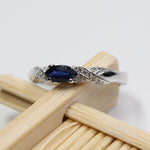 Simple Marquise Cut Sapphire Gemstone Ring - 925 Sterling SilverRing