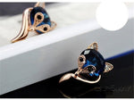 King Sweet Fox Sapphire Crystal Earrings - 925 Sterling SilverEarrings