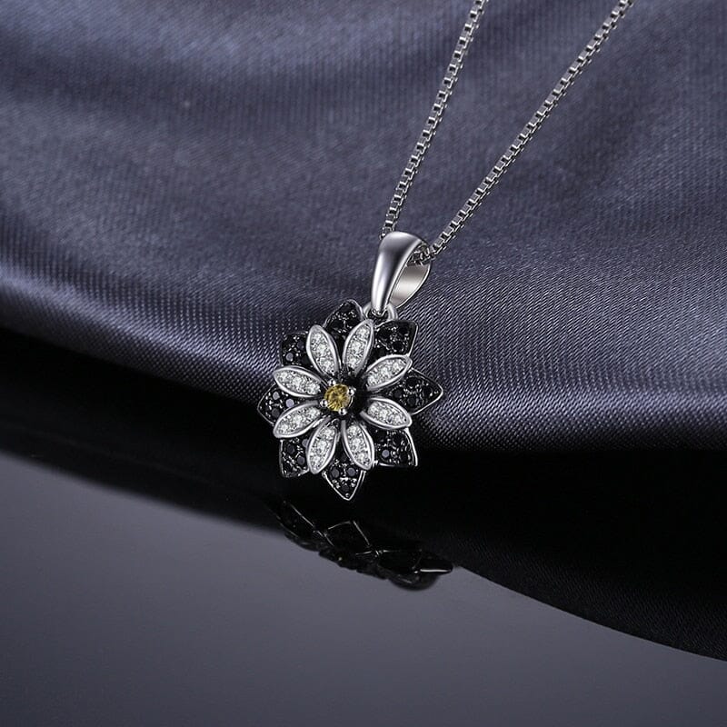Flower Natural Smoky Quartz Necklace - 925 Sterling Silver (Without Chain)Necklace