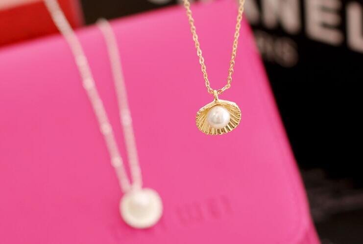 Summer Style Puka Shell Pearl Pendant NecklaceNecklace
