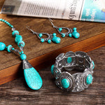 Trendy Bohemian Turquoise Jewelry SetNecklace