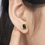 Pretty Oval Shape Emerald Stud EarringsEarrings