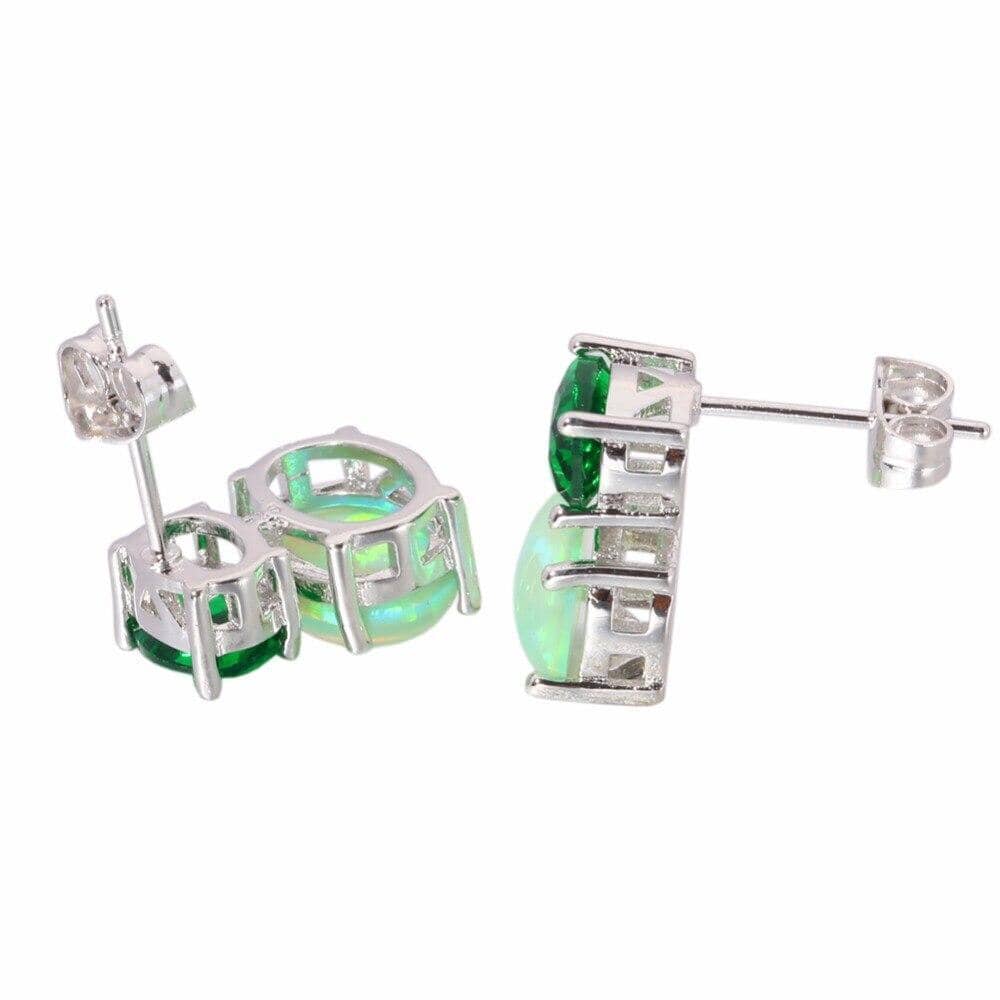 Large Oval Green Quartz EarringEarrings